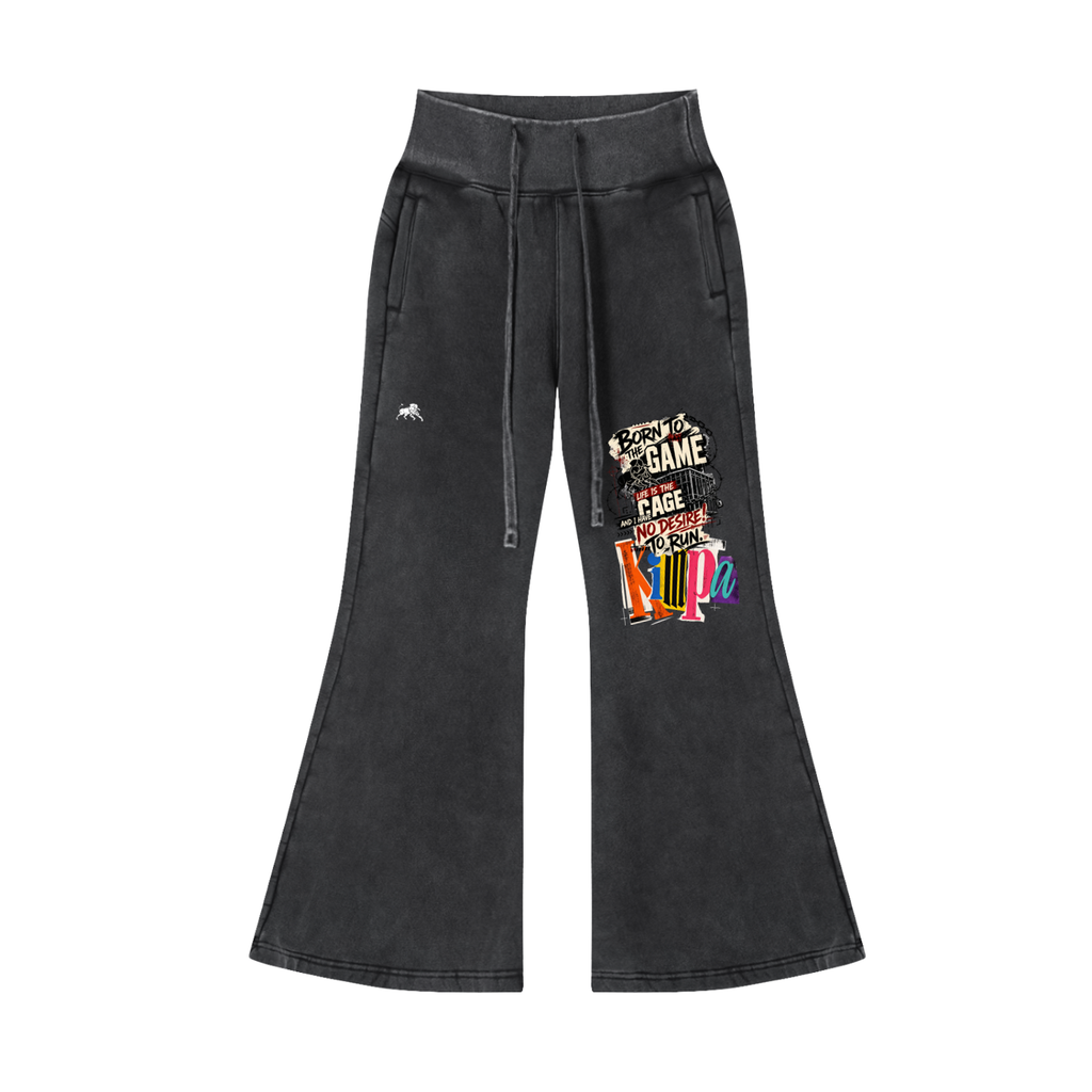 Vintage Washed Flared Fleece Pants