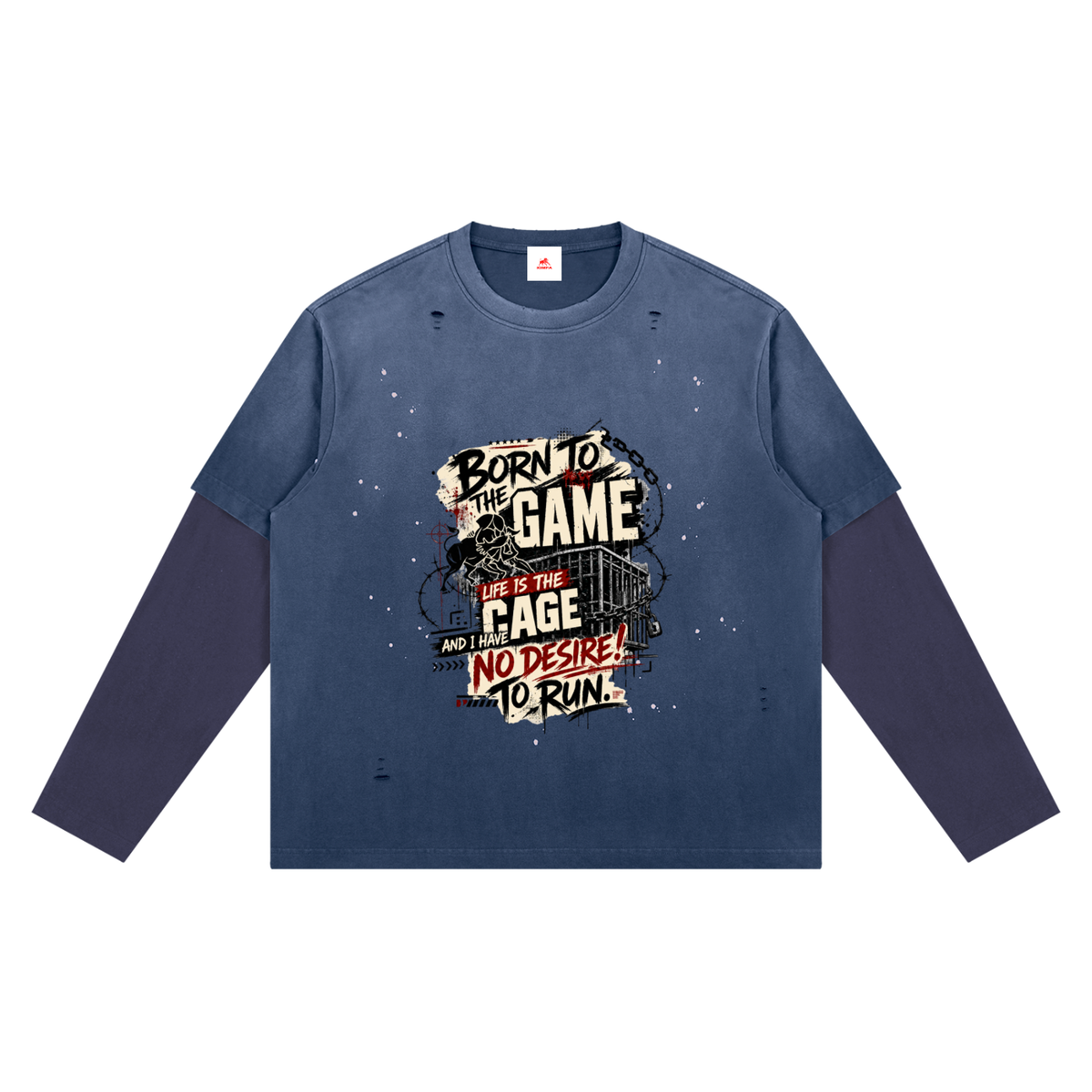 Unisex Vintage Wash Distressed Layer T-Shirt