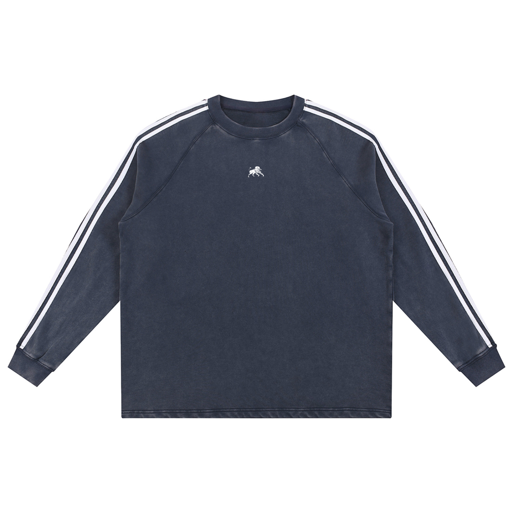 Snow Washed Contrast Tape Sweatshirt