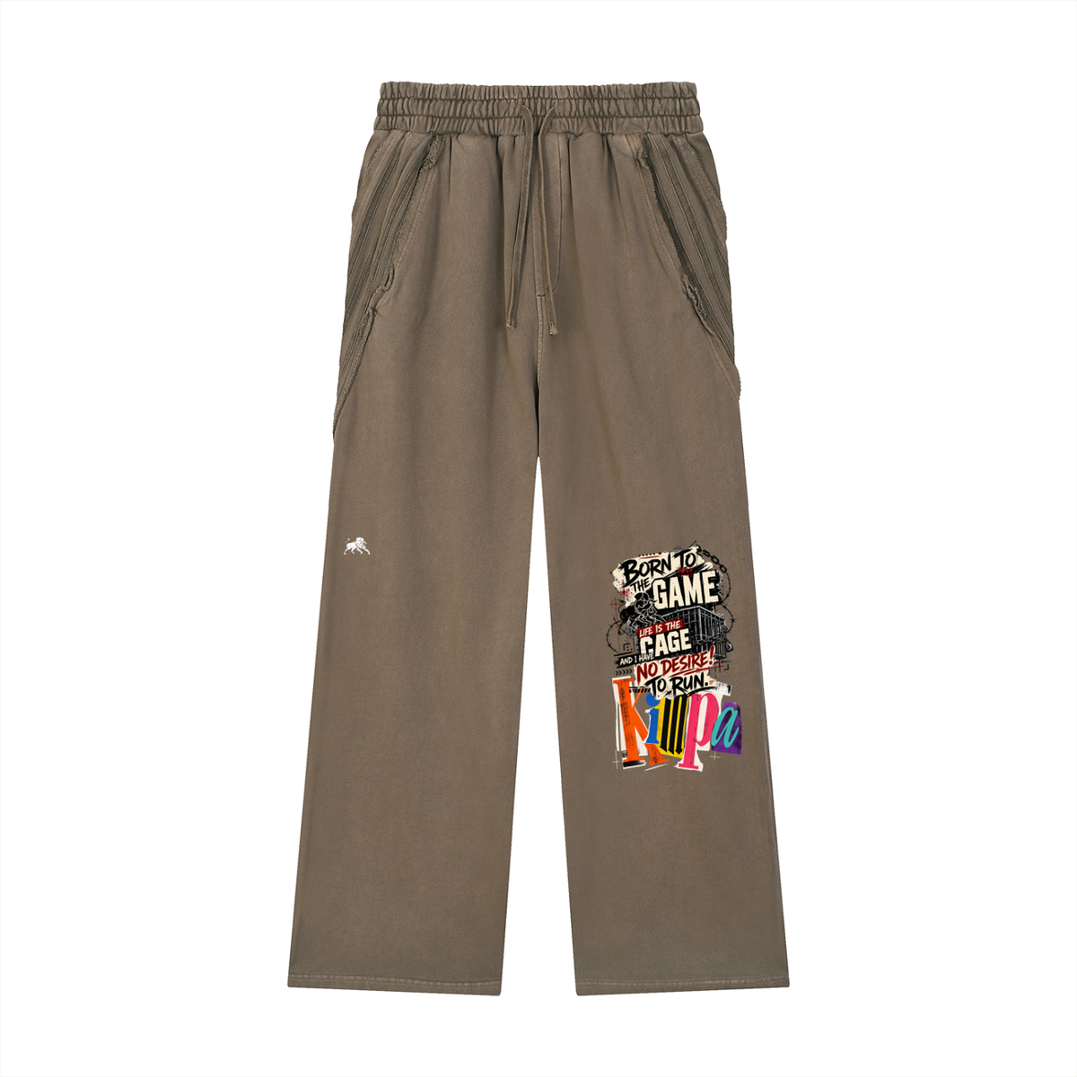 Snow Washed Tape Raw Edge Sweatpants