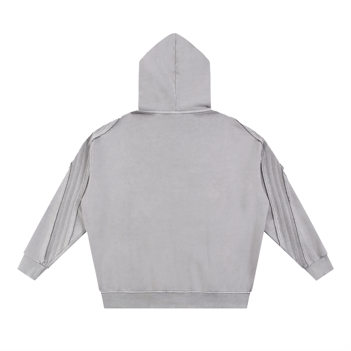 Snow Washed Tape Raw Edge Zip Hoodie