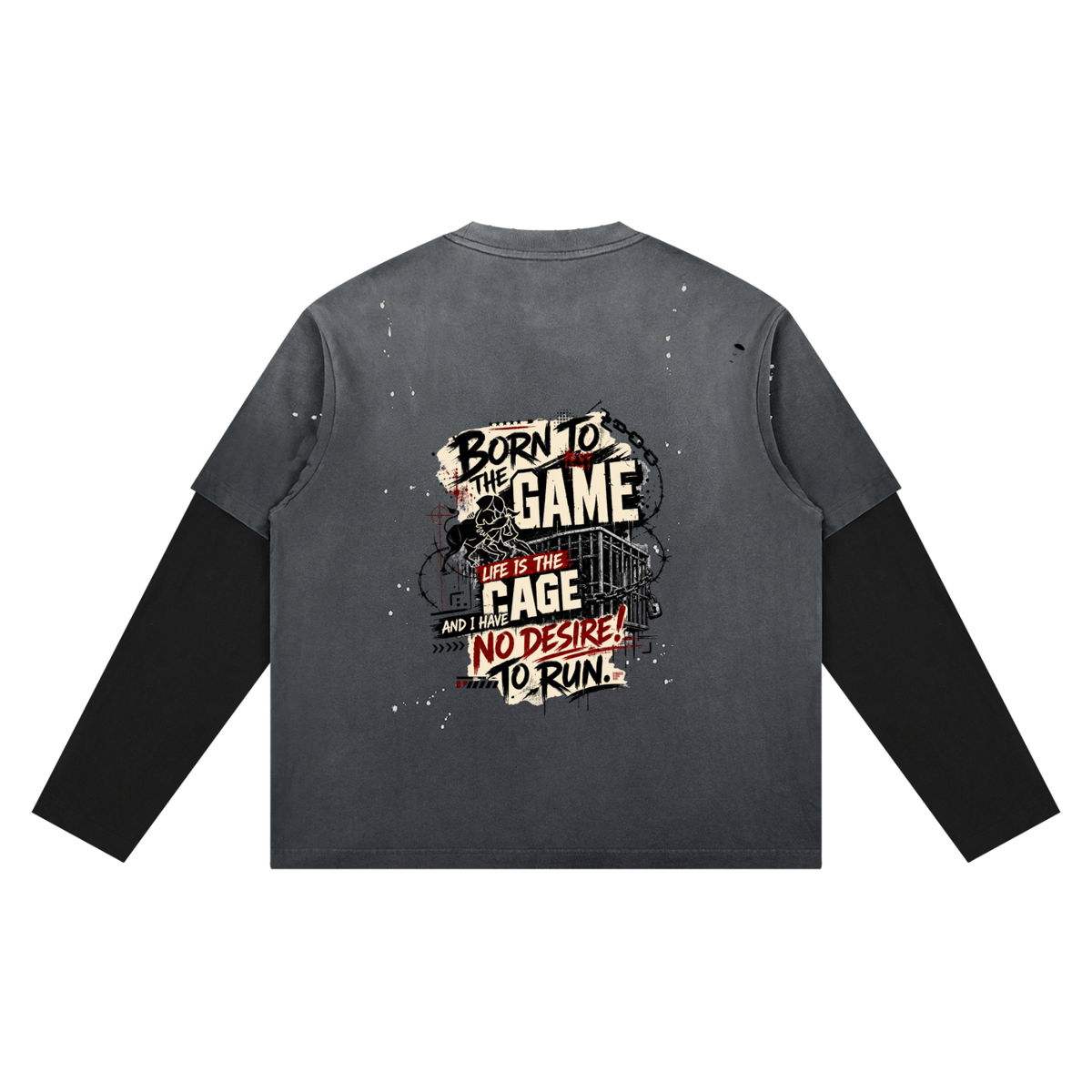 Unisex Vintage Wash Distressed Layer T-Shirt