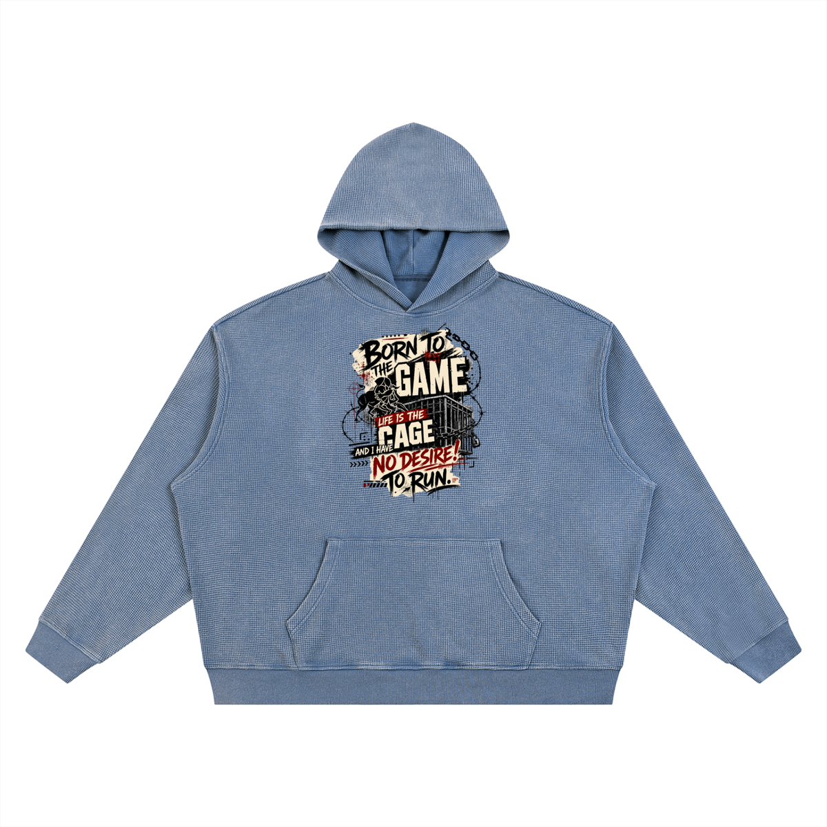 Unisex Vintage Wash Waffle Boxy Hoodie