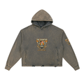 Vintage Washed Frayed-Hem Hoodie