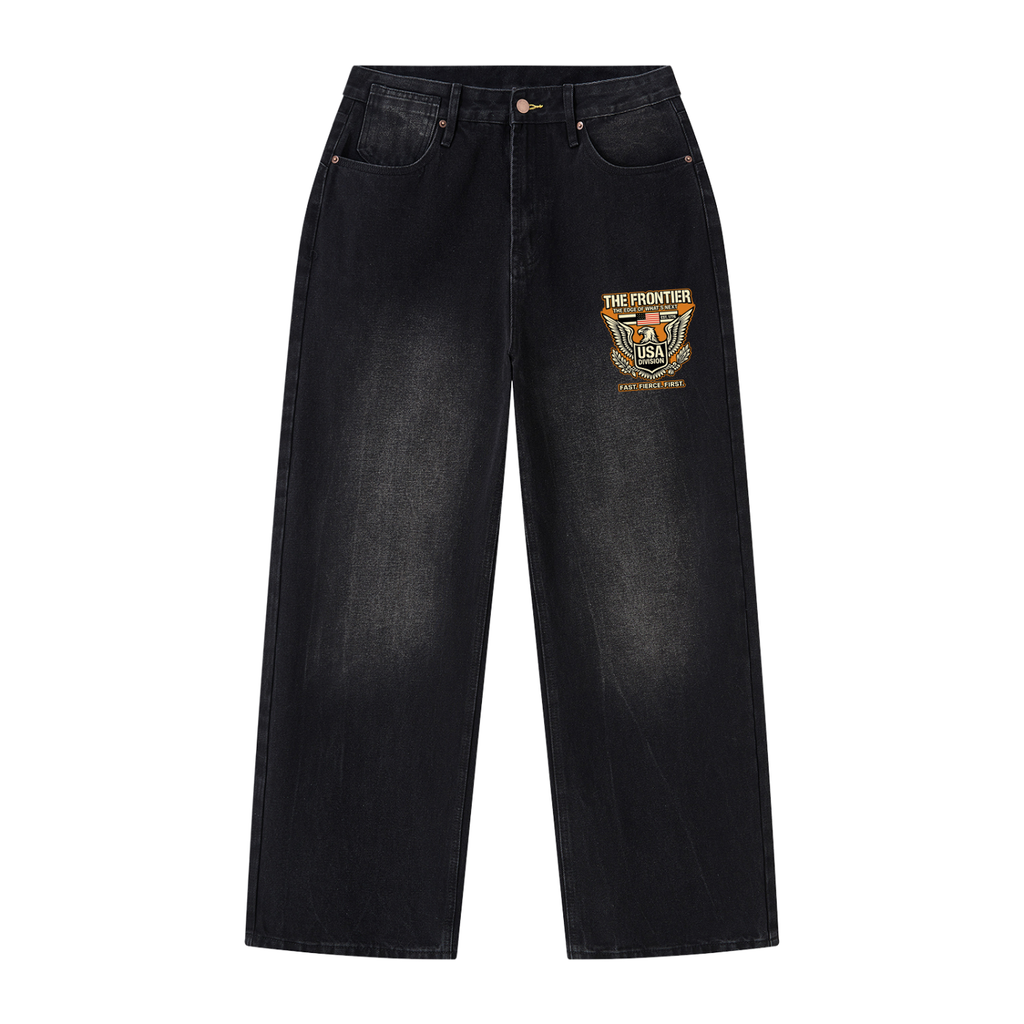 Men's Vintage Wash Wide Leg Jeans