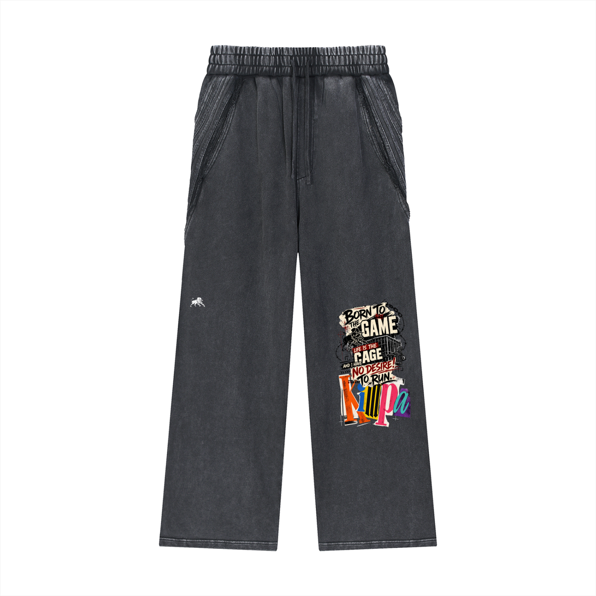 Snow Washed Tape Raw Edge Sweatpants