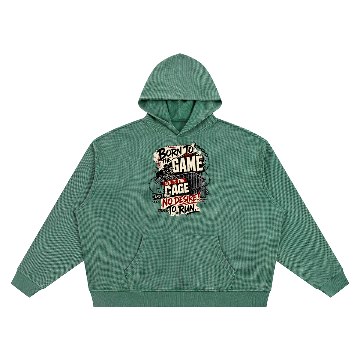 Unisex Vintage Wash Waffle Boxy Hoodie