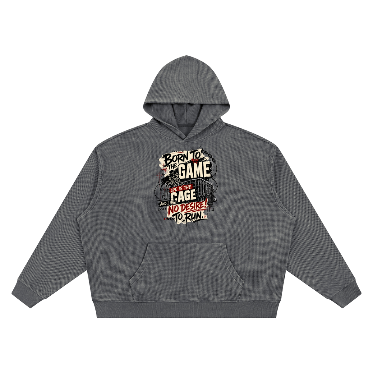 Unisex Vintage Wash Waffle Boxy Hoodie