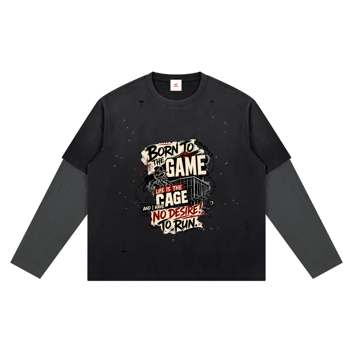 Unisex Vintage Wash Distressed Layer T-Shirt