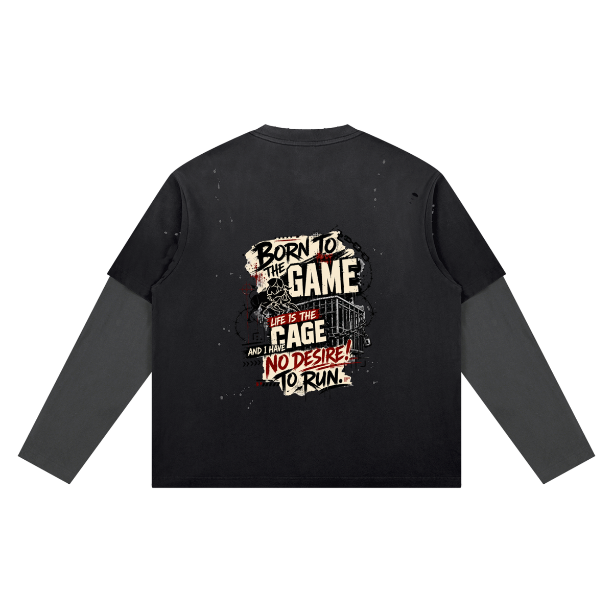 Unisex Vintage Wash Distressed Layer T-Shirt