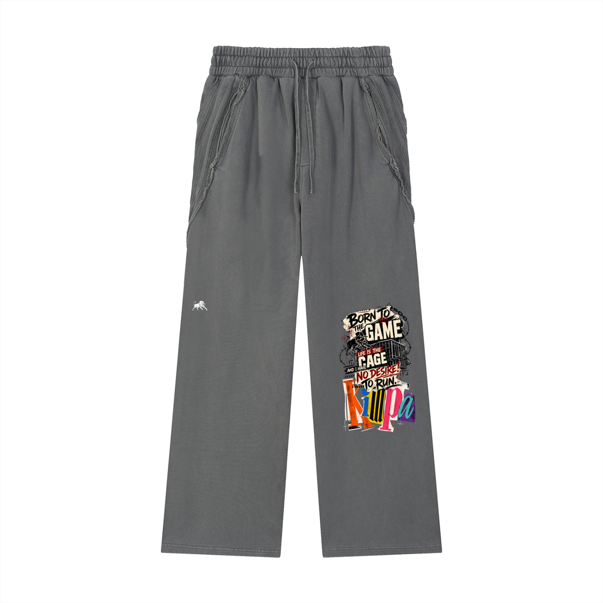 Snow Washed Tape Raw Edge Sweatpants