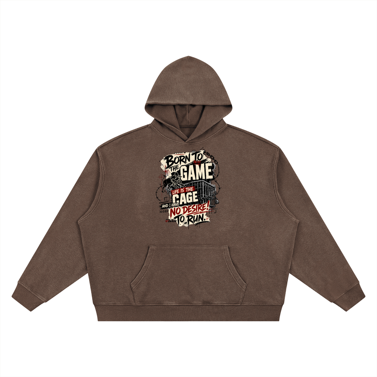 Unisex Vintage Wash Waffle Boxy Hoodie