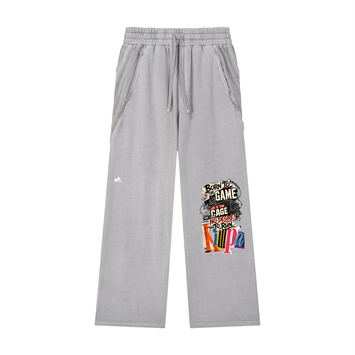 Snow Washed Tape Raw Edge Sweatpants