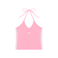Women's Color Block Halter Crop Tank Top