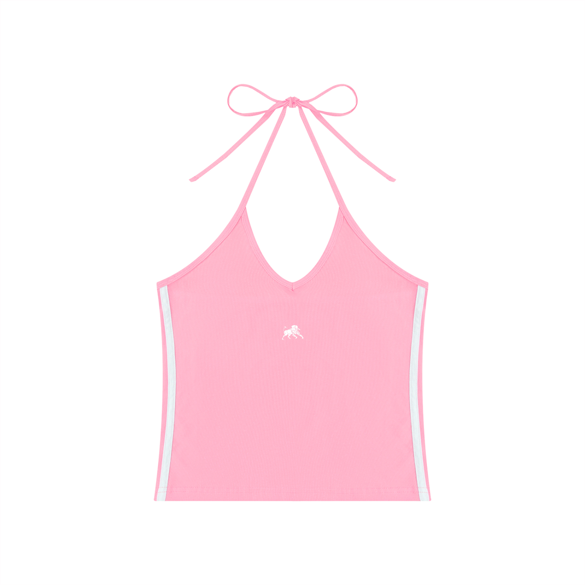 Women's Color Block Halter Crop Tank Top