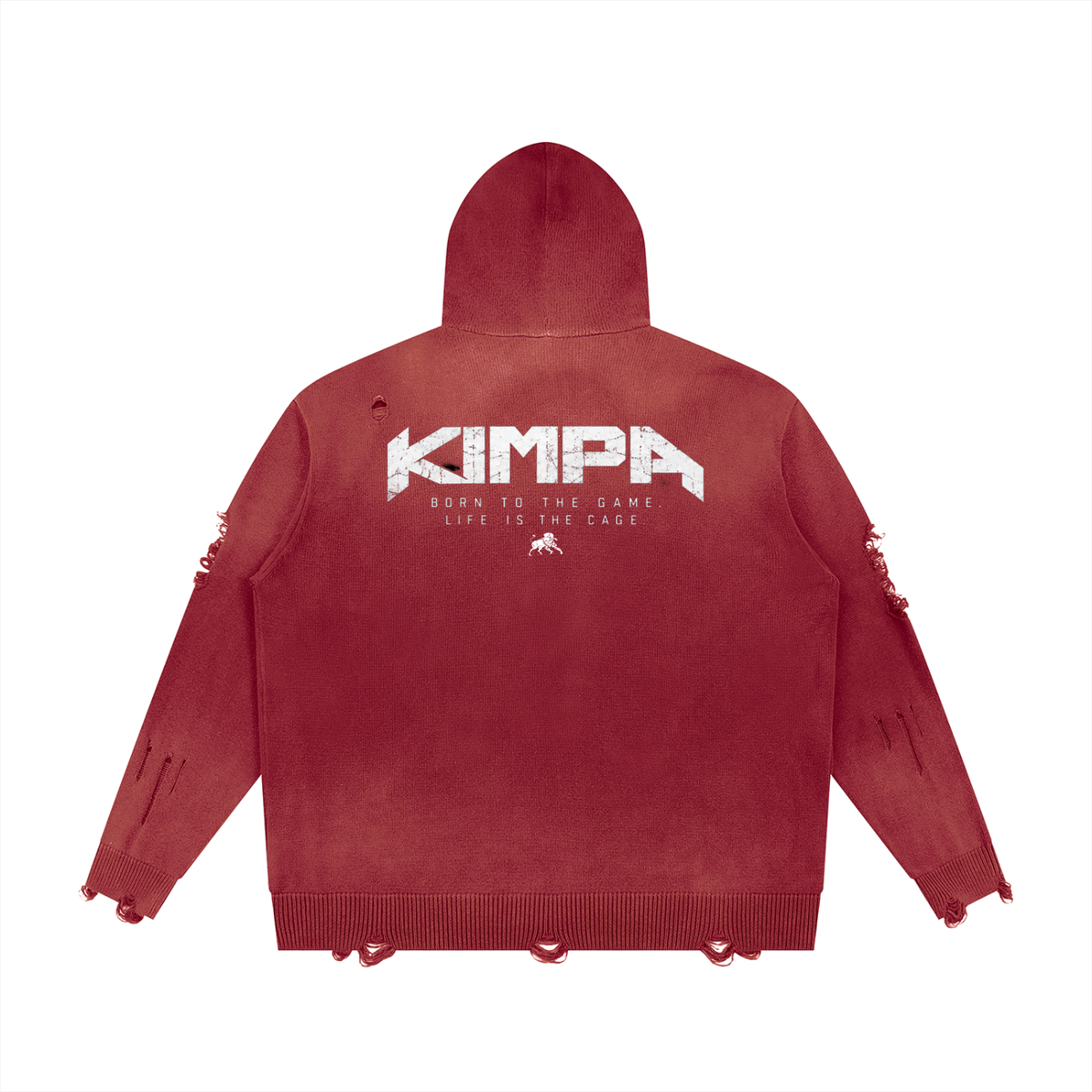 Unisex Distressed Full Zip Sweater